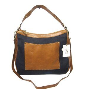 HOBO Denim and Brown Crossbody Bag